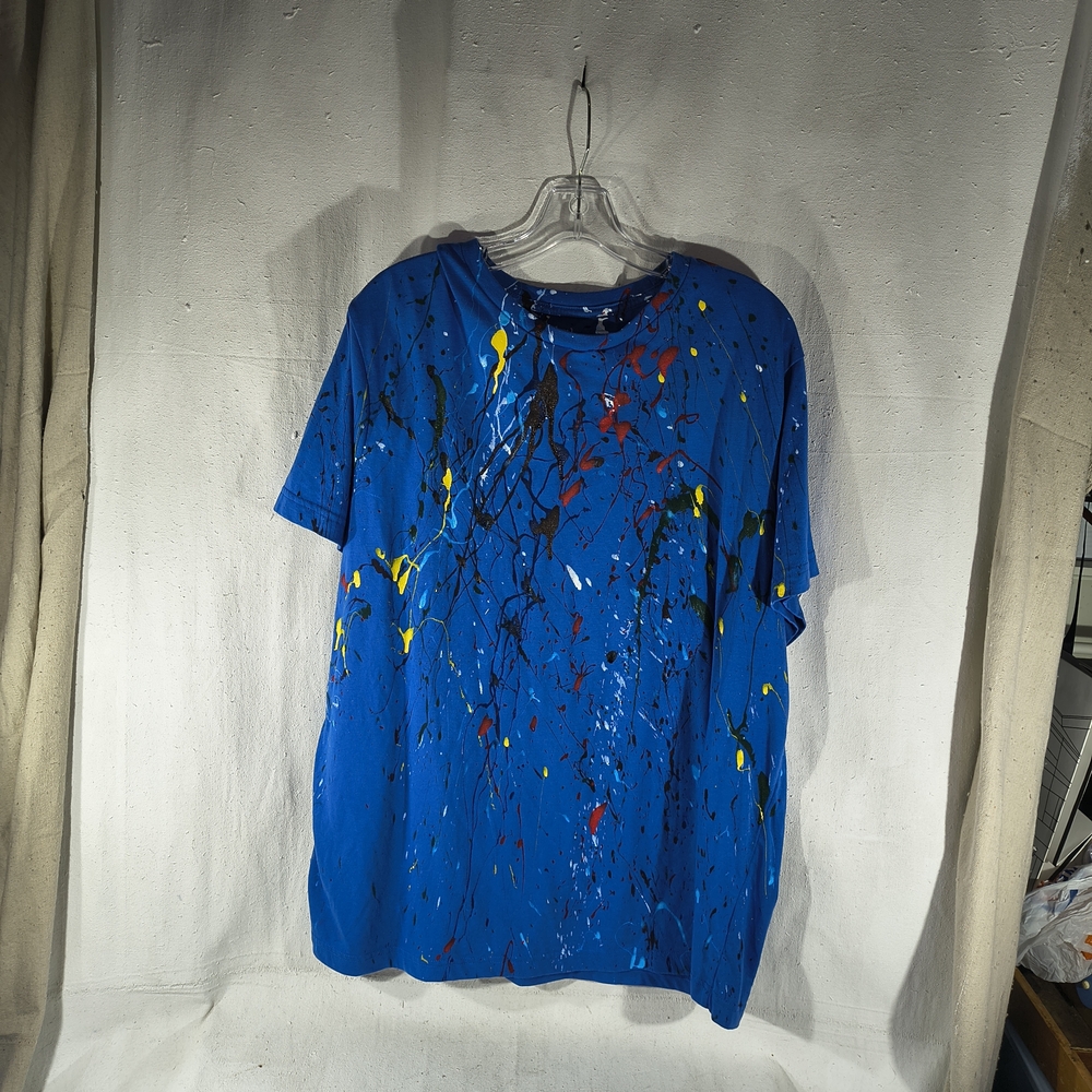 Timothy Designs Men's Size 2XL Blue T-Shirt W/Unique Street Wear Art Design